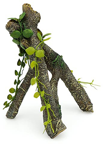AQUA KT Reptilien Klettern Reben AST Kletterzweig mit Bäume Blätter Regenwald Terrarien Habitat Zubehör für Eidechsen Skorpione Chamäleon Schlangen Leopard Geckos Klettern