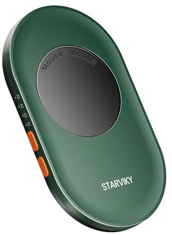 STARVIKY Mechanical Mouse Jiggler, Ultra-Slim Mouse Mover, with Adjustable Running Timer, Driver-Free Mouse Wiggler Shaker Silently (Dark Green)