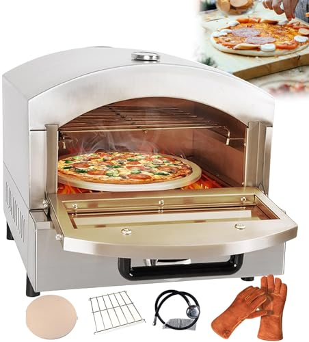 forplubossmmp Electric Pizza Baking Ovens | 14 inch Electric Pizza Oven | Commercial Countertop Pizza Maker | Stainless Steel Pizza Toaster Oven | Grilling Stones Machine | Temperature Control