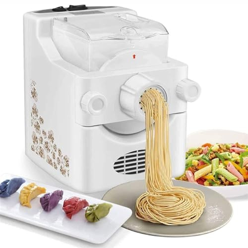 GYQSSD Machine à Nouilles Entièrement Automatique 180W, Machine électrique à Rouleaux De Pâtes, Extrudeuse De Pâtes Fraîches pour Créer Vos Propres Délicieux, avec 9 Moules à Nouilles