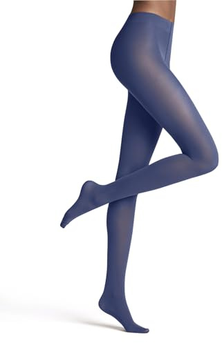 FALKE Matt Deluxe 30 DEN W Ti transparent fantasi 1 par, strumpbyxor för kvinnor, blå rökblå 6483, L, Rökig blå 6483, L