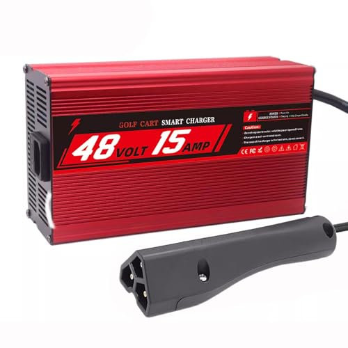 WLEJSL Chargeur Batterie Voiturette Golf 48 Volts Chargeur Intelligent 15 Ampères Charge Maintien pour Voiturette Golf Club Car, G19 G22, EZGO RXV TXT Charge Batterie Voiturette Golf,A3