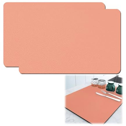 Confezione da 2 tappetini da caffè assorbenti con retro in gomma, accessori da bar, adatti sotto la macchina del caffè, caffettiera, caffettiera, macchina per espresso (arancione, 30 x 40 cm)