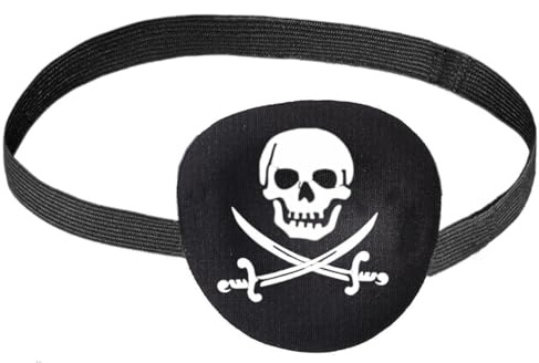 Hatstar Piratenklappe - Pirat Augenmaske - Piratenmaske für Kinder - Augenklappe für Erwachsene Damen Herren - Seeräuber Kostüm Accessoire für Halloween Fasching und Karneval