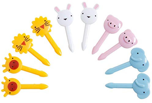 10 Pcs Animals Shaped Food Fruit Picks Forks Bento Decoration Lion