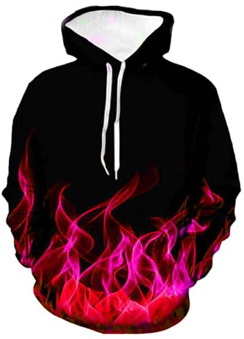 Ybing blitzangebote des Tages Kapuzenpullover Herren Flammen Druck Sweatshirt mit Kapuze Casual Hoodie Locker Kapuzenpulli Regulär Fit Hoody Oberteile Bequem Pullover Männer Langarmshirt