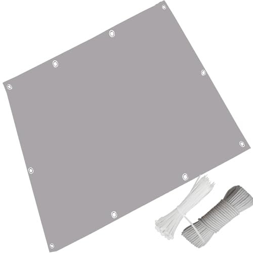 Vele Ombreggianti Rettangolari 3 x 4 m Tessuto Tenda da Sole Protezione Solare Anti UV Antipolvere Regola Temperatura Antistrappo per Esterno, Grigio Chiaro