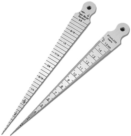 Spessimetro a lamelle 1PC Calibro conico Spessimetro 1-15mm Strumento di misurazione del foro di fessura in acciaio inossidabile di apertura a cuneo a doppio lato per candele, valvole, pistoni, chitar