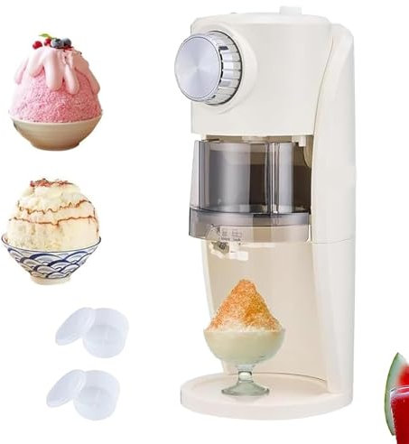 LHQYA Raspador De Hielo Eléctrico De 45 W, Raspador De Conos De Nieve Triturados Eléctrico con 10 Moldes, Grosor Ajustable Y Triturado Rápido En 2 Segundos, Ideal para Tiendas De Bebidas Frías