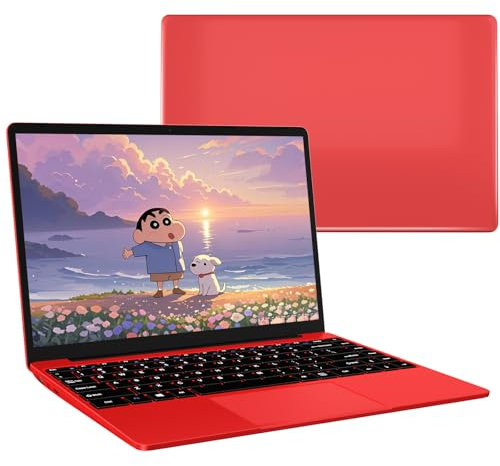 bvate PC Portatile 14 pollici Notebook Win 11 upto 2.8 GHz 256 GB ROM Supporta l'espansione SSD 1TB Celeron N4020 2.4G+5G WiFi 4.2 USB HDMI Tastiera italiana membrana mouse senza fili-Rosso