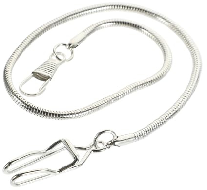 Healvian Vintage Taschenuhrkette für Formelle und Legere Kleidung Leicht und Tragbar mit Clip aus Legierung Silberfarben