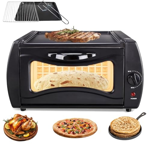 Four électrique Tandoor 2100 W, 15 L Mini machine à pizza avec contrôle de la température 50 °C à 400 °C pour la cuisine maison et les plats à emporter