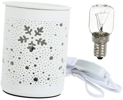 JUMPLAWN Lámpara De Fragancia Elegante Patrón Redondo Hueco Lámpara Ambientadora Práctica para Sala De Estar Baño Dormitorio Aceite Esencial Aromático