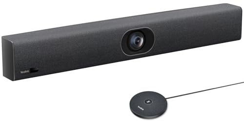 Yealink UVC40 E2 and Expansion Mic (VCM35) HD Video and Audio Conferencing System Bundle for Small to Medium Meeting Room, Ultra HD 4K, 8 Microphone Arrays, AI Auto Framing, Full-Duplex