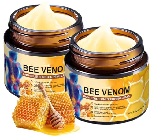 Teegxddy 2 PCS Crema al Veleno d'api Gel Naturale al Veleno d'api Crema crema antidolorifica per Dolori Articolari Recupero Muscolare(A)
