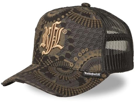 RFL Rock'nFreeLife Casquette Enfant, Trucker, Noir Love | Mixte, Enfant 49-54cm, Réglage Snapback, Filet rigide, Visière arrondie