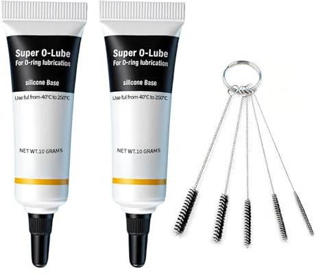 Silikonfett Für Kaffeevollautomaten inkl. 5 Stück Pinsel Mehrzweckfett Für Armaturen, Dichtungen, O-Ringe - Armaturenfett (2 Stück)