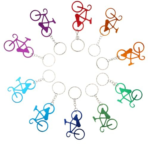 INOOMP Métal Porte-clés Ouvre-Bouteille, Lot de 10 de Vélo | Petit et Léger, Haute Ténacité, Ne Se Déforme Pas, Ne Se Décolore Pas, Style Chic pour Paquet et Clés Couleur Aléatoire