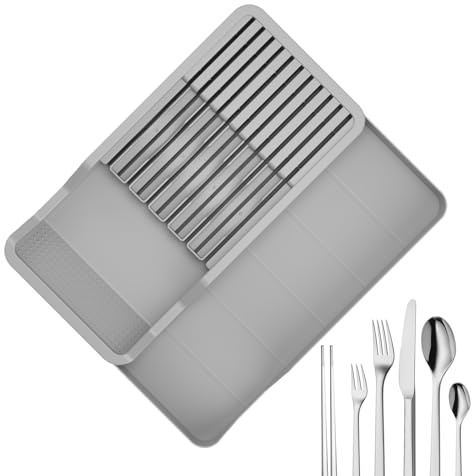 Portacoltelli cassetto organizer – PP separante antiscivolo, blocco portacoltelli espandibile, portaposate | più ordine per posate