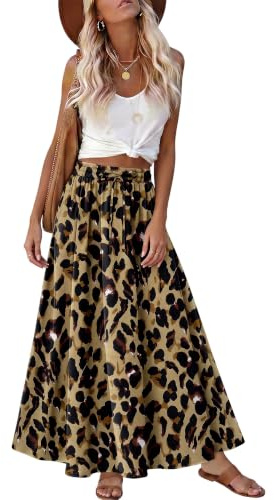KISSMODA Maxi Skirt for Women Summer Long Skirts Casual Vacation Boho Skirt