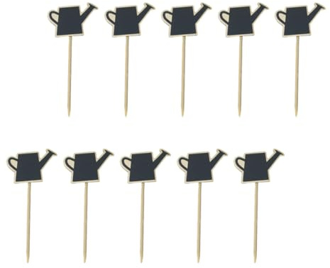 Homoyoyo 10pcs Black Plastic Wood Blackboard Signs Plant Labels Garden Chalkboard Topper with Delicate Shape for Potted Plants Not Easy to Break and Safe to Use