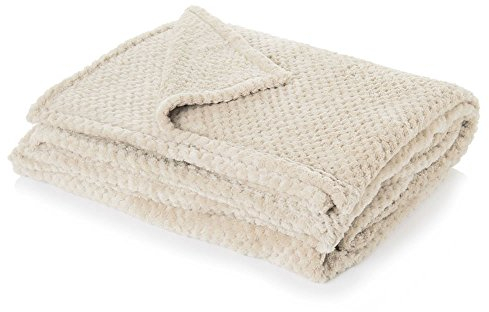 DREAMSCENE Luxus Waffel Warm berwurf ber Sofa Bett Weich Decke 200x 240 cm Creme