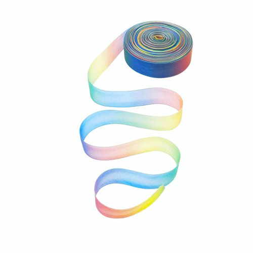 Organzaband, 10 mm, 45,7 m, schimmernd, durchsichtig, Regenbogenfarben, zum Zuschneiden, für Geschenke, Dekoration, Bastelarbeiten, Hochzeit, Party, Geburtstag, Festival