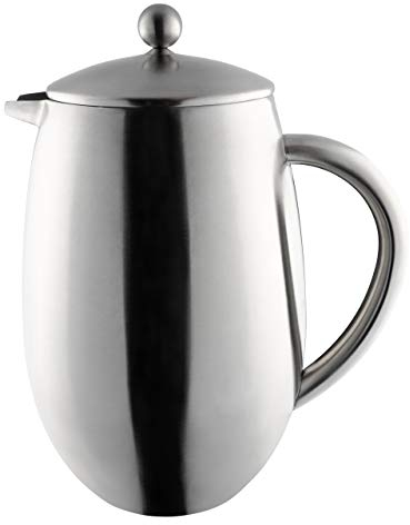 Café Olé BFD Cafetière, doppelwandiger Körper aus Edelstahl 18/10 und Siebfilter, satinierte Oberfläche, 1500 ml (10 Espressotassen oder 6 Becher)