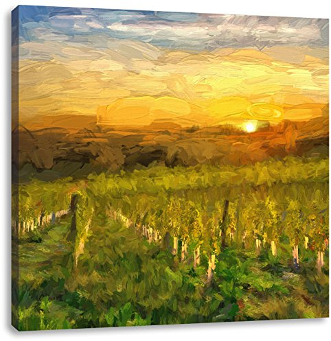 Pixxprint Weinberg in Bergerac Frankreich, Größe: 40x40, Leinwandbild Quadratisch, Wandbild, Kunstdruck, fertig bespannt
