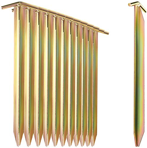 com-four® 12x Zelt-Heringe aus Stahl - Lange und robuste Erdnägel mit T-Profil für Camping und Outdoor - ideal für normalen und harten Boden