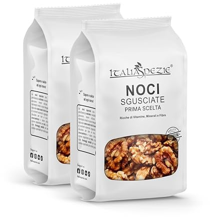 Noci Sgusciate Naturali Extra Light - 1 Kg (2 x 500g) - Primissima Scelta, chiare, non salate | frutta secca di qualità - Italia Spezie