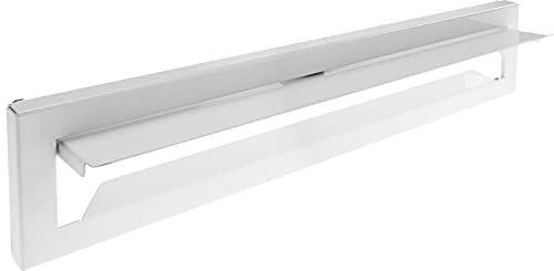 PrimeMatik - Clapet de boîte aux Lettres. Fente à Lettres pour Portes et clôtures en Acier Blanc 364 x 71 mm