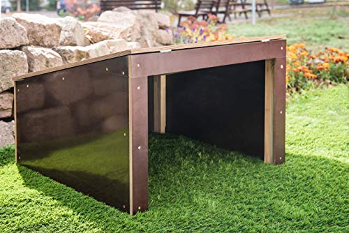 Mähroboter Garage aus Holz| Carport für Rasenroboter | Überdachung| Für viele Rasenmäher-Roboter Modelle geeignet | Fertig montiert | Praktisches Aufladen | Regen und UV sicher | 670x670x425mm