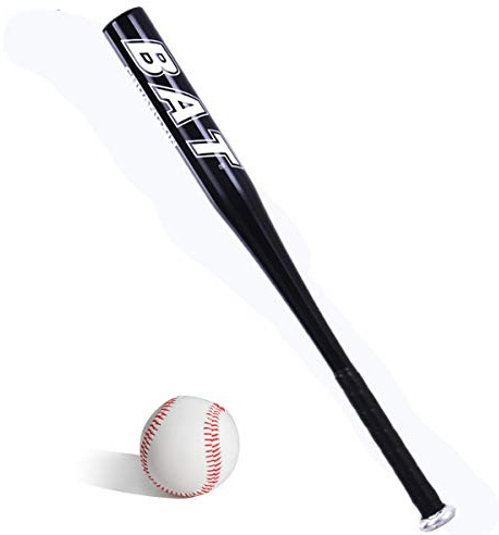 BigTree Baseball Bats Set Baseball Bat Stick Black+Baseball Aluminum 25inch Baseball Bat and Ball Set Youth Adult Outdoor Training Practise Waterproof Anti Slip Handle Metal