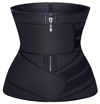 YIANNA - Corsé de Entrenamiento para Mujer, látex, Debajo del Busto, Doble cinturón de Entrenamiento, Faja Deportiva, XS