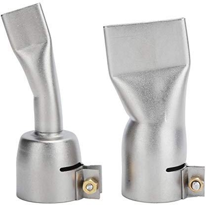 2 Piezas 20 Mm Pequeño + 40 Mm Punta Grande Boquilla de Soldadura Plana Pistola de Soldadura de Acero Inoxidable Boquilla Plana Portátil Boquilla de Soldadura Conveniente para Usar para Soldar PP PVC