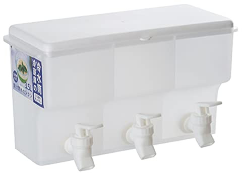 Yiwaso Dispensador de bebidas con grifo, frigorífico de plástico, dispensador de bebidas con 3 compartimentos, 3,5 l, dispensador de agua, zumo, leche, cubo de agua frío