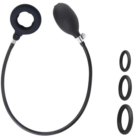 BDSMYEE Aufblasbarer Pennisring dehnbar Silikon,mit 3 Penisringe,Cockring extrem Silikon Sex Spielzeug für Paare die Männer,Penis Ring Penies.ring Hodenring Oxballs Ballstretcher Men (A)
