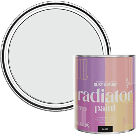 Rust-Oleum Grey Heat Resistant Radiator Paint in Gloss Finish - Monaco Mist 750ml