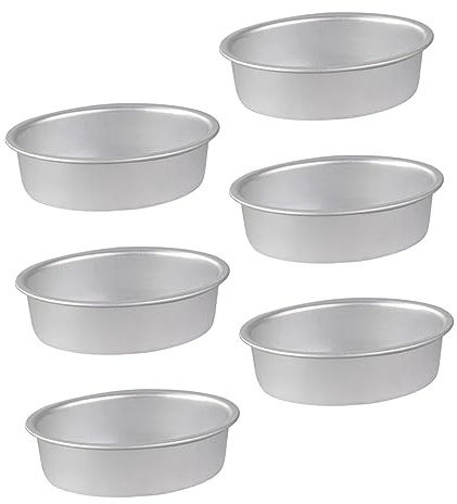 6Pcs Moule Mini Moules À Pain Mini Moules À Flan Pour La Cuisson Plateau De Moules À Pâtisserie Mini Moule À Cupcake Moules À Muffins Alliage D'Aluminium Moules À