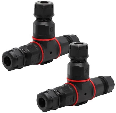 2 Pezzi Scatola di Giunzione Impermeabile, Connettore per Cavo Impermeabile Connettori Elettrici per Cavi Esterni manicotto di collegamento per cavo da terra per Diametro Cavo Ø 3-12 mm