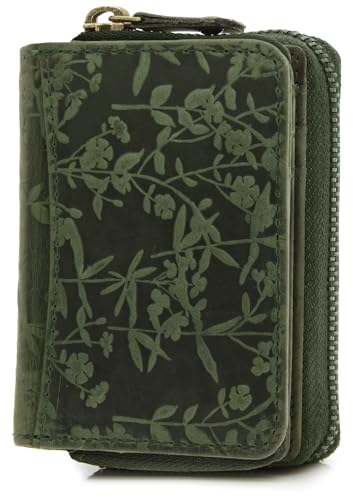 ekavale Kleine Geldbörse Damen - Portemonnaie Damen Klein - Frauen Geldbeutel Klein (Grün)