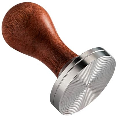 Miawtro Professional Coffee Tamper 51mm Espresso Tamper with Wooden Handle Stainless Steel Ripple Base Coffee Powder Press Tool for Home Coffee Shop Accessories