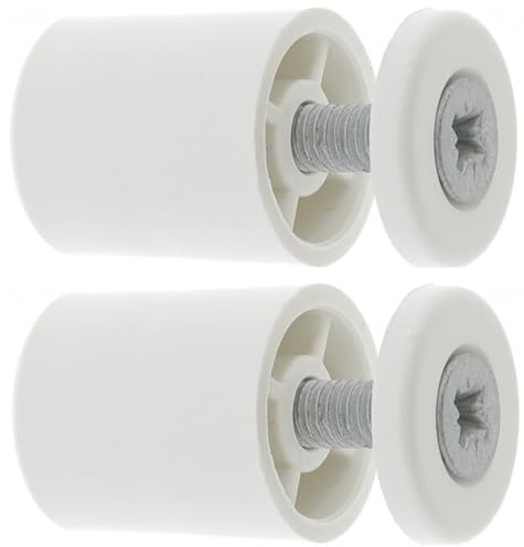 cyclingcolors 2x Butée d'arrêt de lame finale de volet roulant ronde 15mm Ø22mm en PVC avec rondelle et vis Store Fenêtre Enroulement Déroulement Coffre Menuiserie, blanc