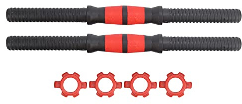 POENVFPO Adjustable Dumbbell Handles, Threaded Design with 4 Nuts, Dumbbell Bar Handles 2pcs for Home Gym Fitness Training Weight Lifting