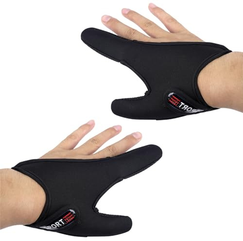 TopHomer 2 guantes de pesca antideslizantes de neopreno con funda para dedos, unisex, protector de dedos profesional para deportes al aire libre, suministros de pesca, control de línea de lanzamiento