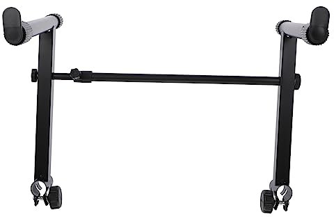 ULDIGI Universal Double Tube Electronic Keyboard Stand Adjustable Height Double Layer Rack for Piano and Electronic Organ Black