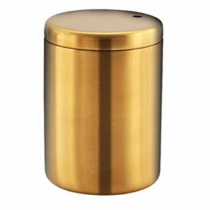 SFQEVHRZ Zahnstocherhalter Dispenser， Praktischer Zahnstocherhalter aus Edelstahl mit Deckel Zahnstocherhalter Tasche Stabiler Zahnstocherspender Einfacher Zahnstocherbehälter Kreativität(Gold)