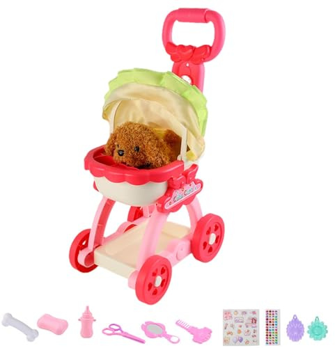 Juguete de carrito para mascotas para niños, juguete de carrito para mascotas - Transportín de perro de peluche con sonido de inducción de canciones - Juego de juego educativo