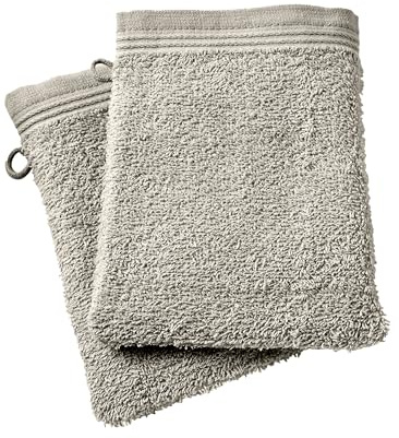 UNIVERSDECOR Set of 2 or 6 Spa Wash Mitts 15 x 21 cm / 400 g/m² (2, Sand)